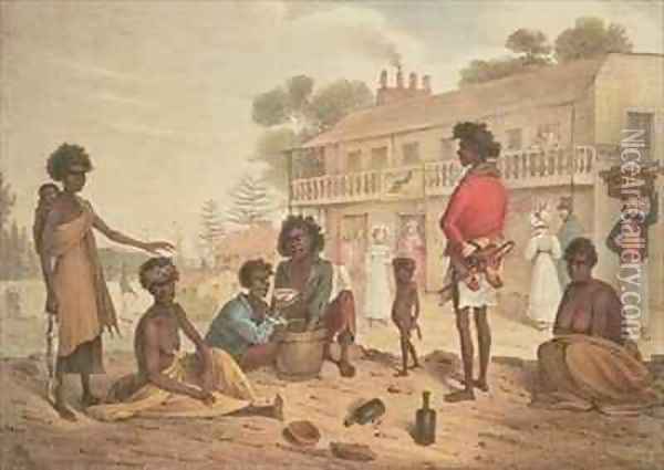 Natives of New South Wales as seen in the streets of Sydney Oil Painting - Augustus Earle