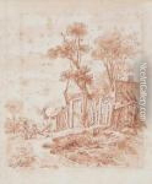 Rustic Scene Oil Painting - Sir James Thornhill