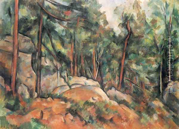 In the forest Oil Painting - Paul Cezanne