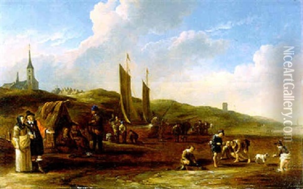 Der Strand Von Scheveningen Oil Painting - Cornelis de Bie