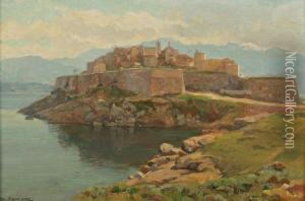 Fortifications En Bord De Mer Oil Painting - Charles Rouviere