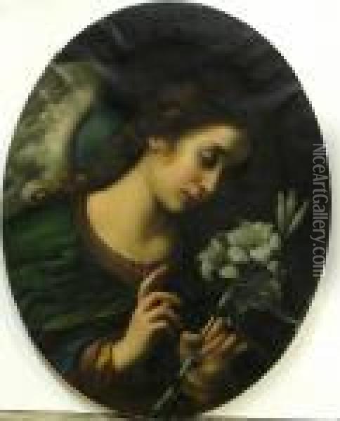 The Angel Of The Annunciation Oil Painting - Carlo Dolci