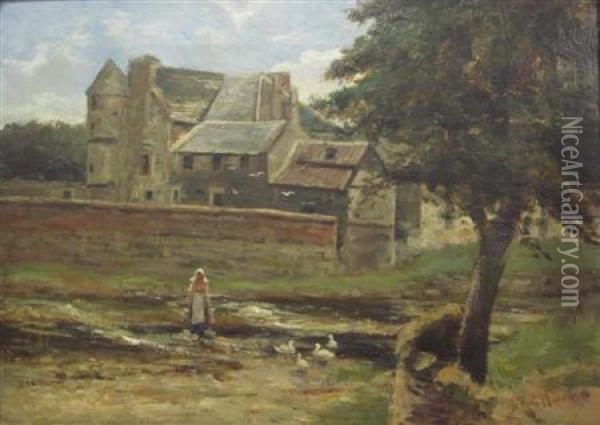 Bothwell Castle, Haddington Oil Painting - Robert Gemmell Hutchison