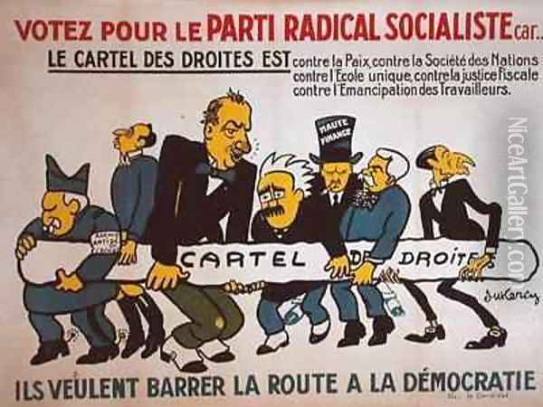 Electoral poster for the Radical Socialist Party 2 Oil Painting - Pierre Dukercy