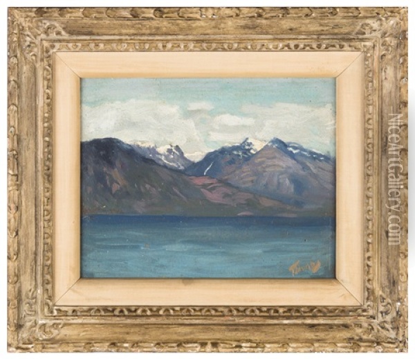 Mountain Lake Oil Painting - Frederick Judd Waugh