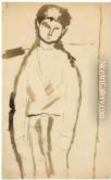 Le Petit Garcon De Face Oil Painting - Amedeo Modigliani