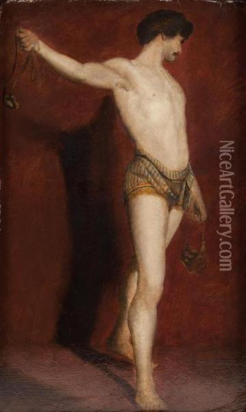 Full Length Study Of David Oil Painting - William Etty