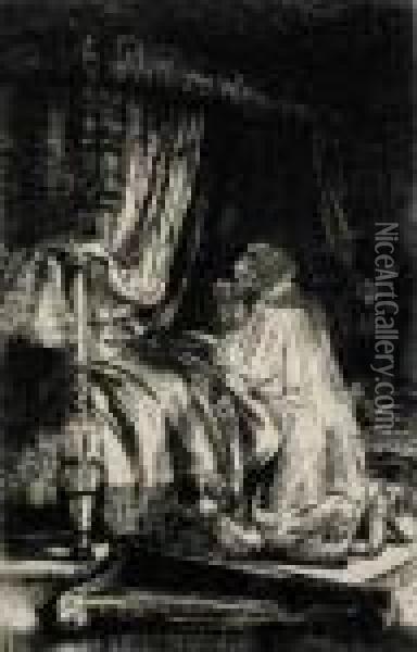 David In Prayer Oil Painting - Rembrandt Van Rijn