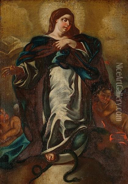 The Immaculate Conception Oil Painting - Francesco Solimena