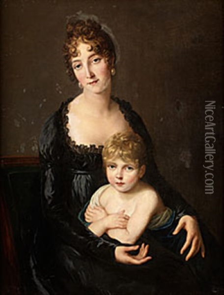 Mor Och Son Oil Painting - Francois Pascal Simon Gerard