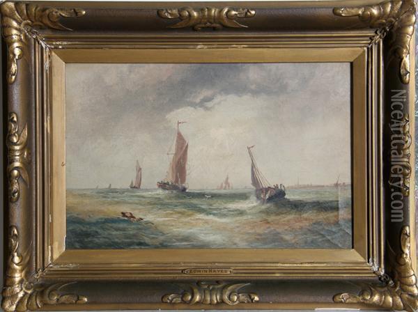 Fishing Boats Oil Painting - Edwin Hayes