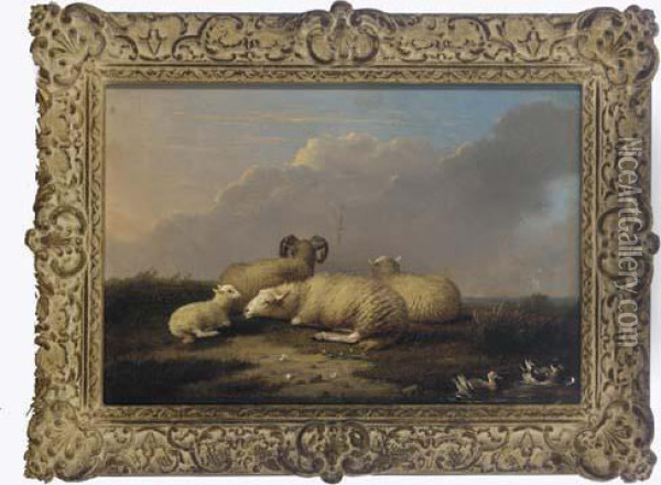 The End Of A Day's Grazing Oil Painting - Franz van Severdonck