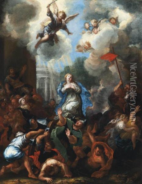The Martyrdom Of Saint Catherine Of Alexandria Oil Painting - Pietro Dandini