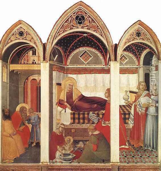 The Birth Of Mary Oil Painting - Pietro Lorenzetti