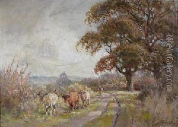Ploughing Scenes Oil Painting - John Pedder