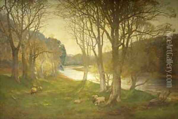 A Misty Morn on the Dee Oil Painting - David Farquharson