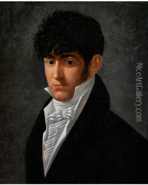 Portrait Eines Gentleman Oil Painting - Michelangelo Grigoletti