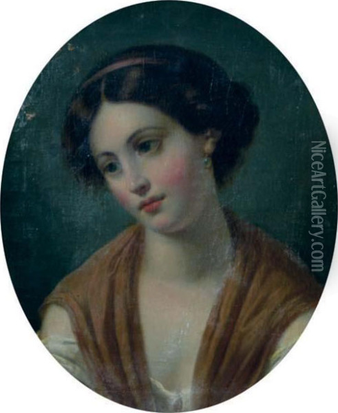 Portrait Of Miss Fanny Rundle Oil Painting - Thomas Sully
