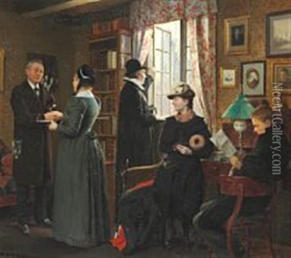 Christmas Morning In The Rectory Oil Painting - Carl Thomsen