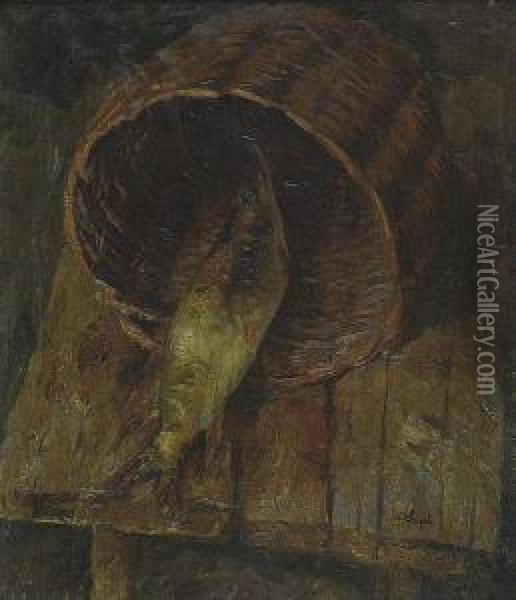 Martwa Natura Z Ryba Oil Painting - Natan Szpigel