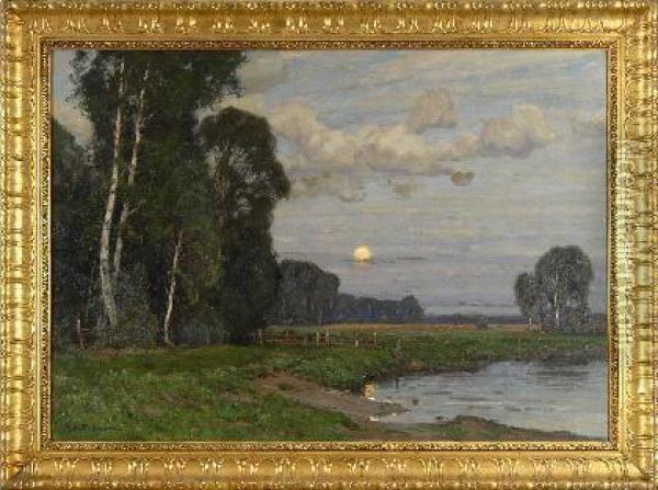 Abendstille Oil Painting - Wilhelm Feldmann