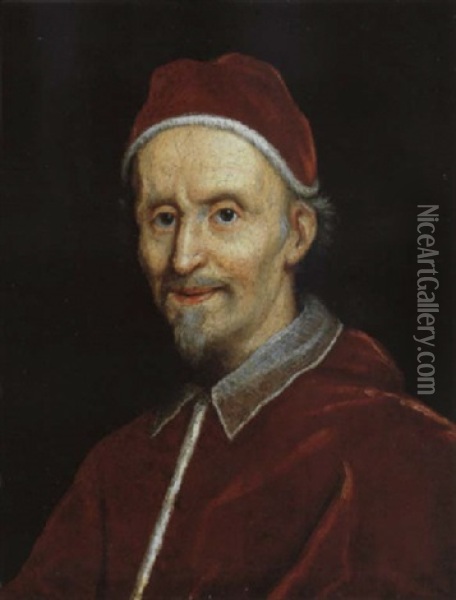 Bildnis Papst Clemens Ix Oil Painting - Giovanni Battista Gaulli
