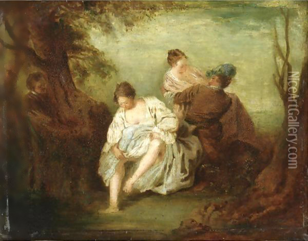 Incontro Galante Oil Painting - Watteau, Jean Antoine