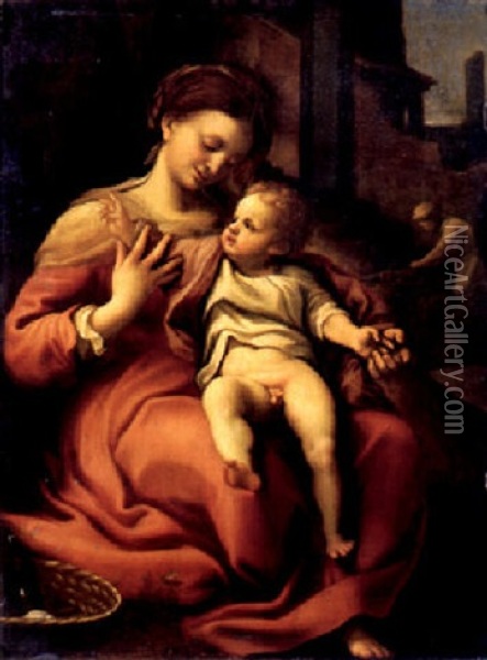 The Madonna With The Basket Oil Painting -  Correggio