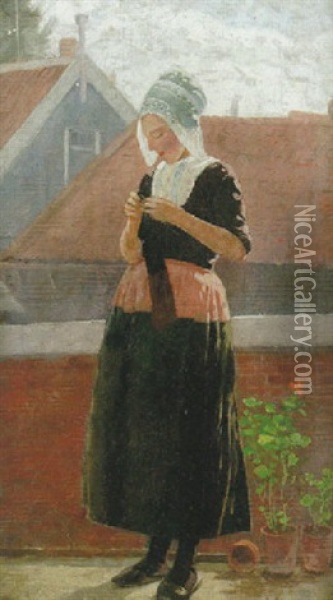 Syende Kvinna Oil Painting - Henrik Nordenberg