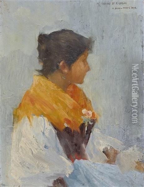 Sitzende Trachtenfrau Oil Painting - Max-Alfred Buri