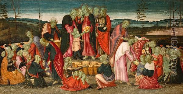 The Miracle Of The Loaves And Fishes Oil Painting - Arcangelo Di Jacopo Del Sellaio