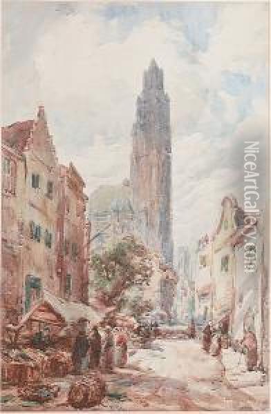 Notre Dame, Bruges Oil Painting - Thomas William Morley