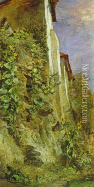 Alte Mauern (kurbisranken) Oil Painting - Marie Egner