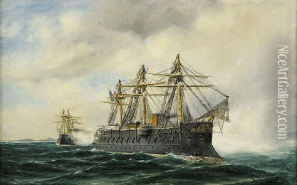 Marint Motiv Oil Painting - Herman Gustav af Sillen