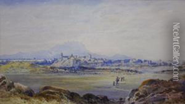 Prospect Of A Distant Town, Possibly Madras Oil Painting - Ayrton, Colonel Pullan
