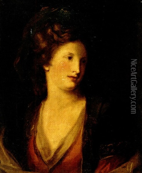 Portrait Of A Lady (self-portrait?) Oil Painting - Angelika Kauffmann