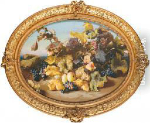 Nature Morte Aux Fruits D'automne Oil Painting - Marie Octavie Sturel Paigne