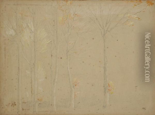 Trees Oil Painting - Albert Goodwin