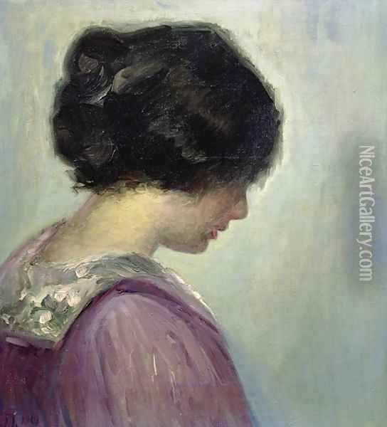 Portrait of a Lady Oil Painting - Viggo Johansen