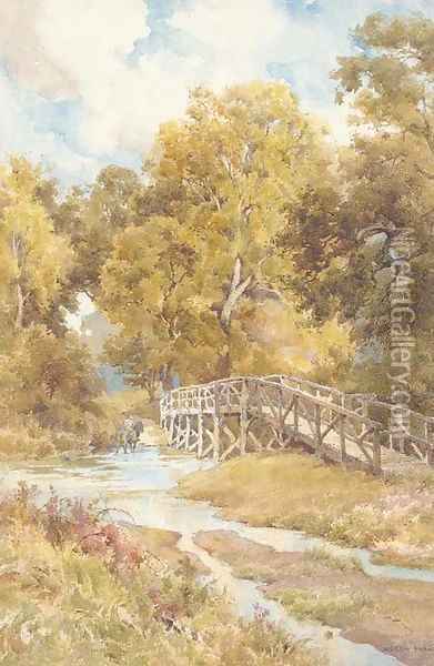 Crossing the ford Oil Painting - John Powell