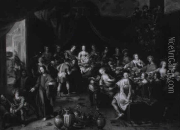 Les Noces De Cana Oil Painting - Cornelis de Baellieur the Elder