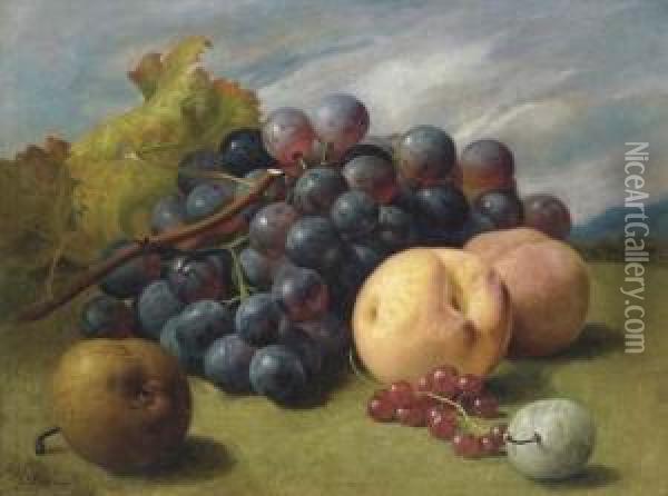 Still Life With Fruit In A Basket; Still Life With Fruit Oil Painting - Eloise Harriet Stannard