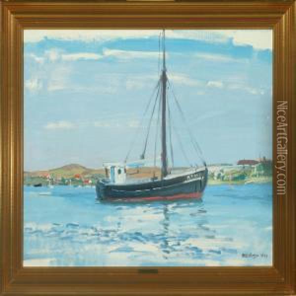 Fisher Boat Oil Painting - Niels Hansen
