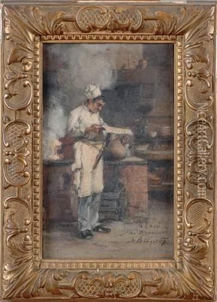 Le Cuisinier Oil Painting - Denis Pierre Bergeret
