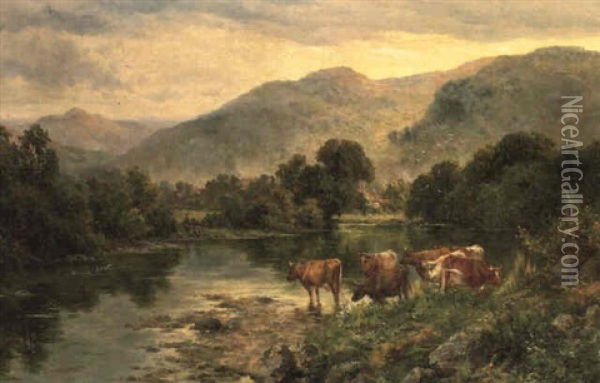 The Church Pool, Bettwys-y-coed, North Wales Oil Painting - Henry H. Parker