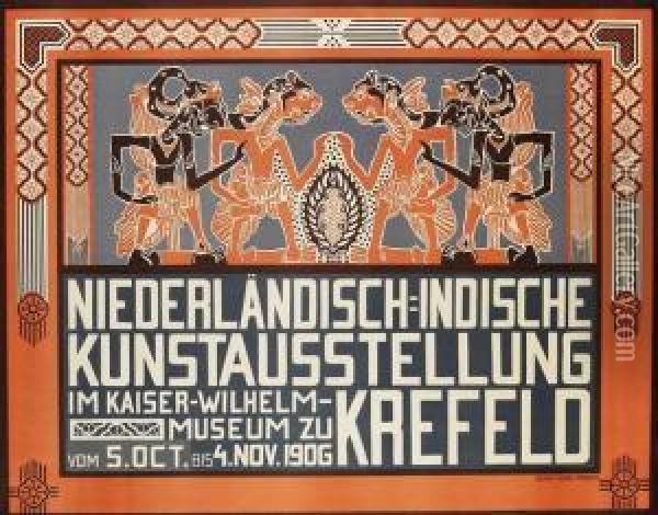 Plakat: Niederlandisch-indische Kunstausstellung Krefeld Oil Painting - Johann Thorn Prikker