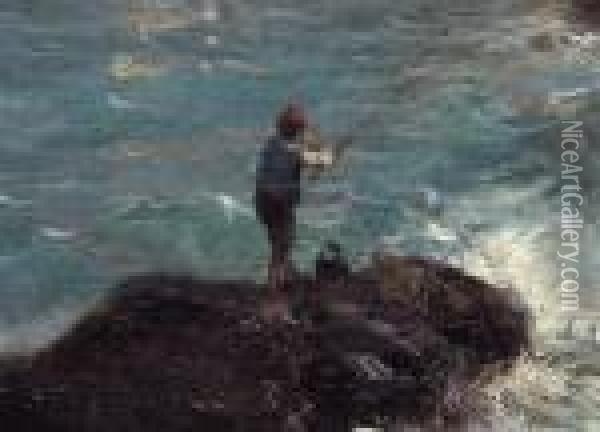 Fischer In Den Klippen Von Collioure Oil Painting - Adolphe Appian