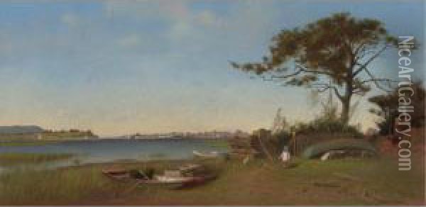 Seabright From Galilee, New Jersey Oil Painting - Francis Augustus Silva