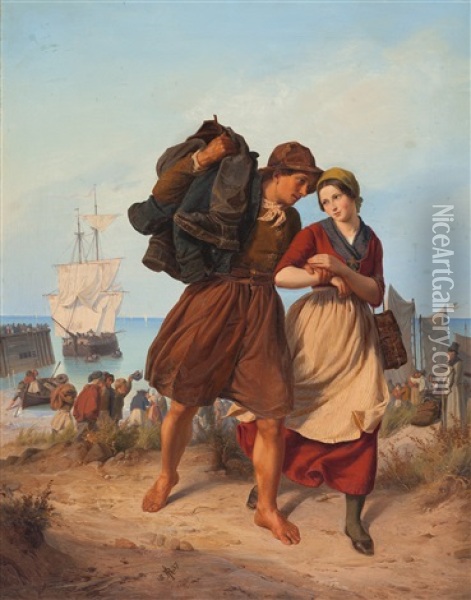 Die Heimkehr Der Fischer Oil Painting - Rudolf Jordan