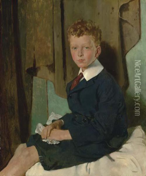Portrait Of Mr John Drum, Jr. Oil Painting - Sir William Newenham Montague Orpen